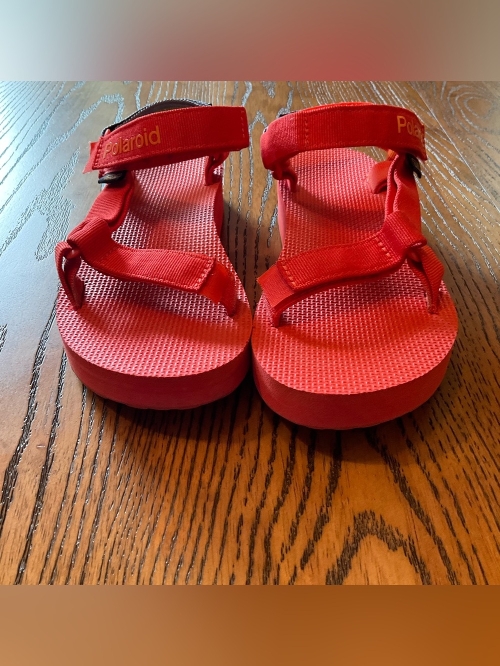 Teva X Polaroid Bright Orange / Rainbow Sport Sandals. Size 7 - Picture 4 of 10